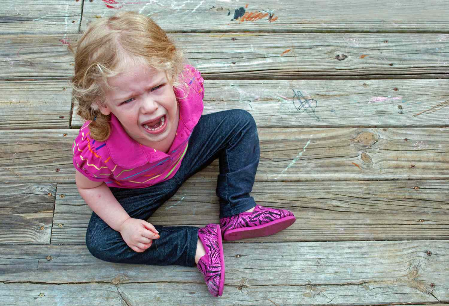 Child in Michigan experiencing a temper tantrum.