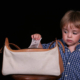 Boy stealing money from mother’s purse.